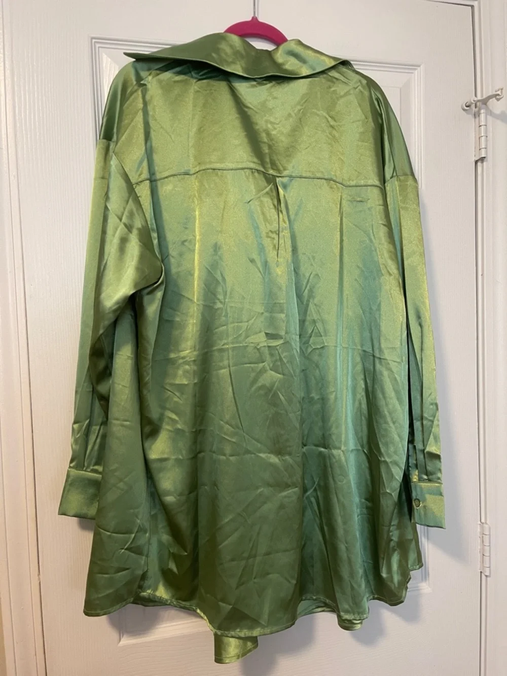 NWT Satin Green Slip Dress & Matching Shirt Set - Picture 2 of 4